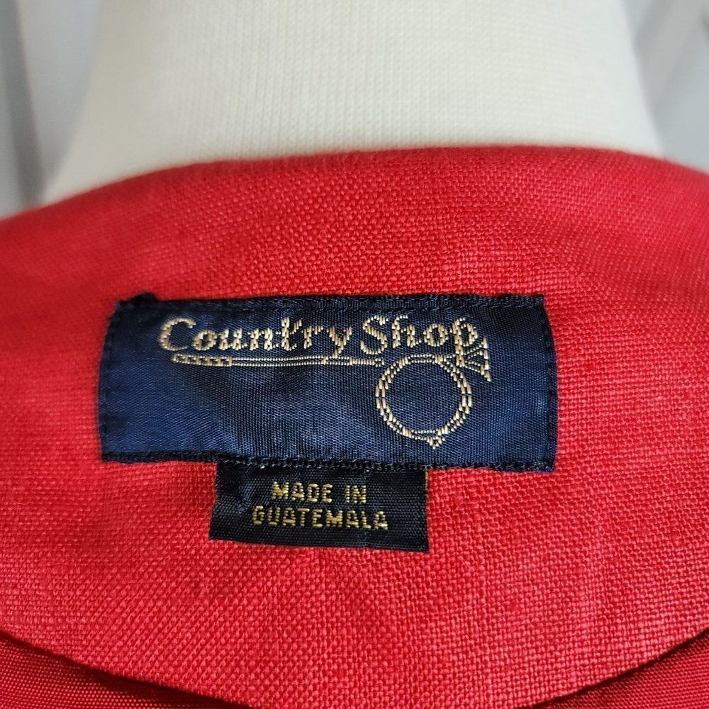 Moygashel 100% Linen - Fully Lined - Red Blazer. Made In Guatemala - Sz Small - Picture 15 of 16